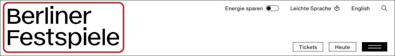Ansicht der Navigation mit dem Logo der Berliner Festspiele