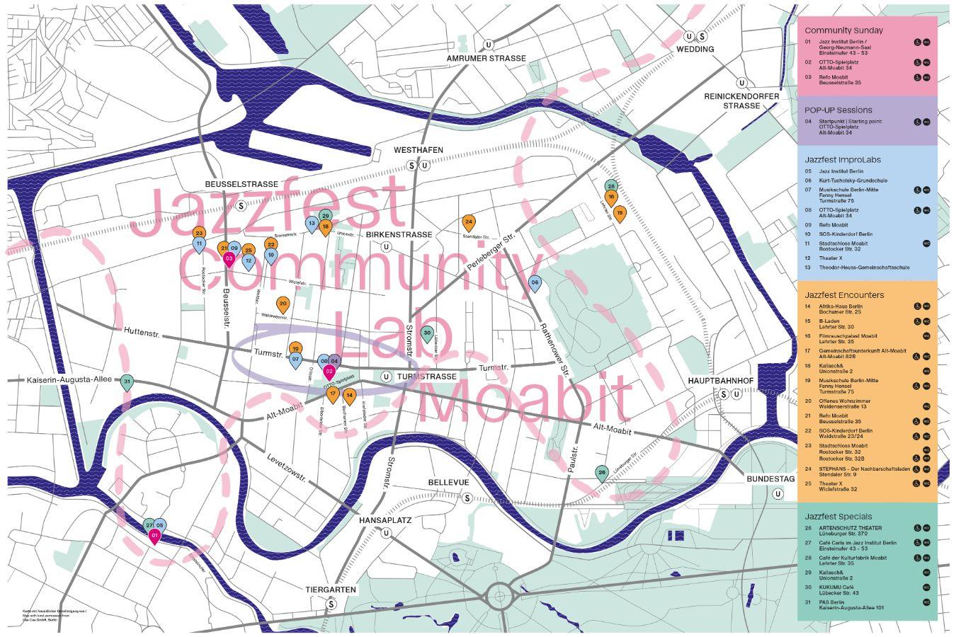 Jazzfest Berlin 2024: Karte Moabit