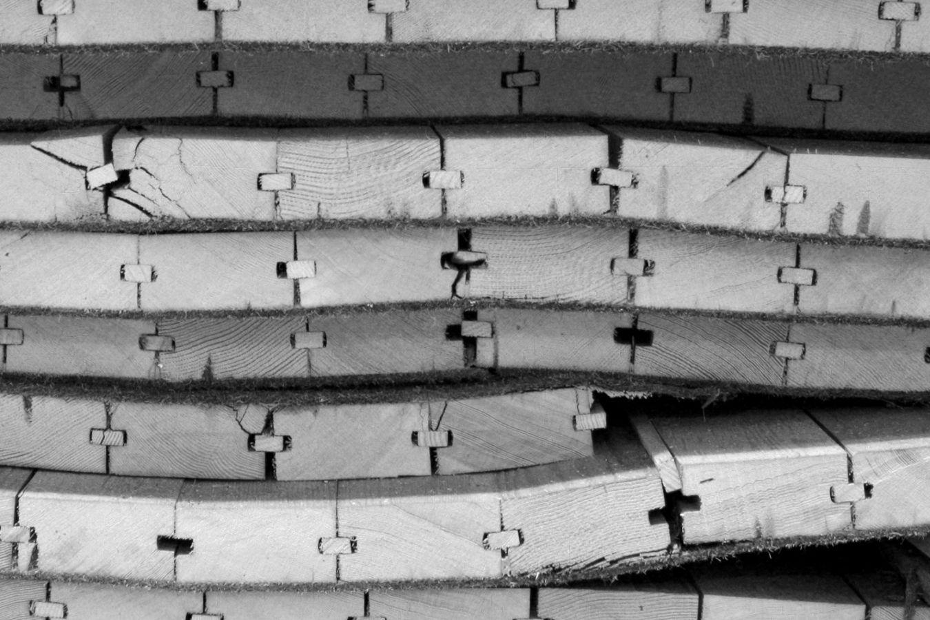 Boards (detail) in the Haus der Berliner Festspiele during the 1st construction phase of the 2010 renovations