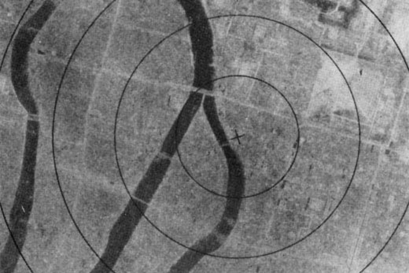 Aerial image with grey areas and river structure