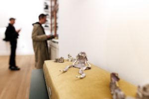 Detail view of Vaginal Davis' "Naked on my Ozgoad: Fausthaus – Anal Deep Throat. In collaboration with Jonathan Berger" as part of the exhibition " Vaginal Davis: Fabelhaftes Produkt" at Gropius Bau, 2025.