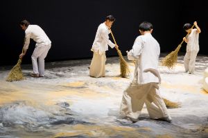 Lee Mingwei, Guernica in Sand, 2006–present, Installation view Lee Mingwei and His Relations, Taipei Fine Arts Museum, 2015, Courtesy: Taipei Fine Arts Museum