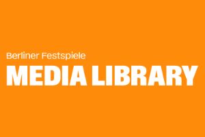Orange background with white text: ‘Berliner Festspiele LIBRARY’