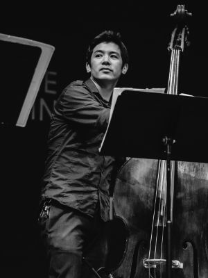 Gary Wang playing double bass