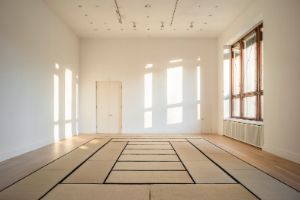 A bright room with tatami mats and sunlight 